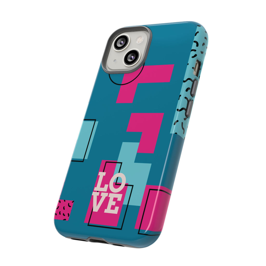 LOVE Teal Green Tough Phone Case for iPhone, Galaxy, or Google Pixel