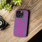 Pink Blue Leopard Tough Phone Case iPhone, Galaxy, or Google Pixel