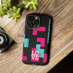 Retro Blocks LOVE Tough Case for iPhone, Galaxy or Google Pixel
