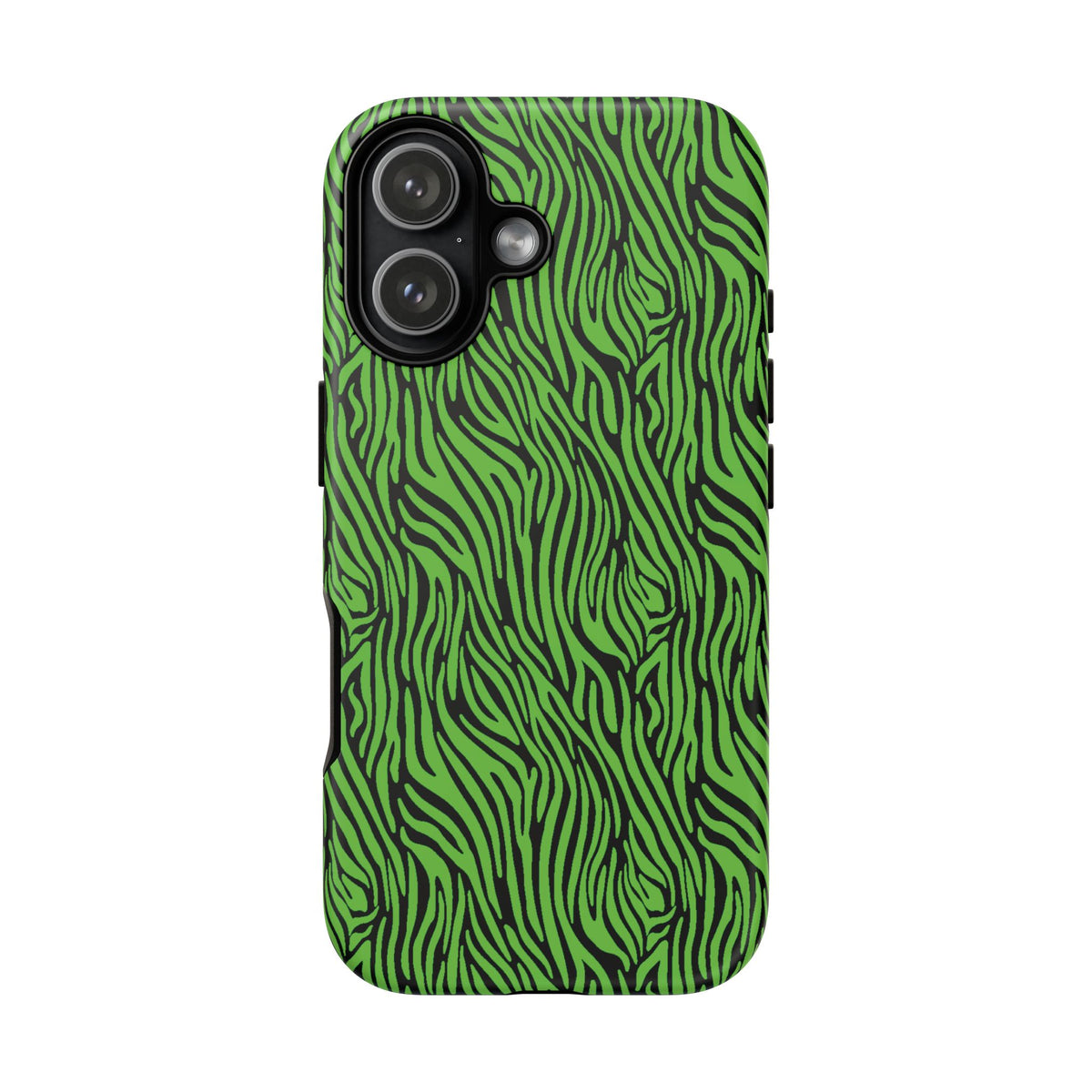 Neon Green Zebra Tough Phone Case iPhone, Galaxy, or Google Pixel