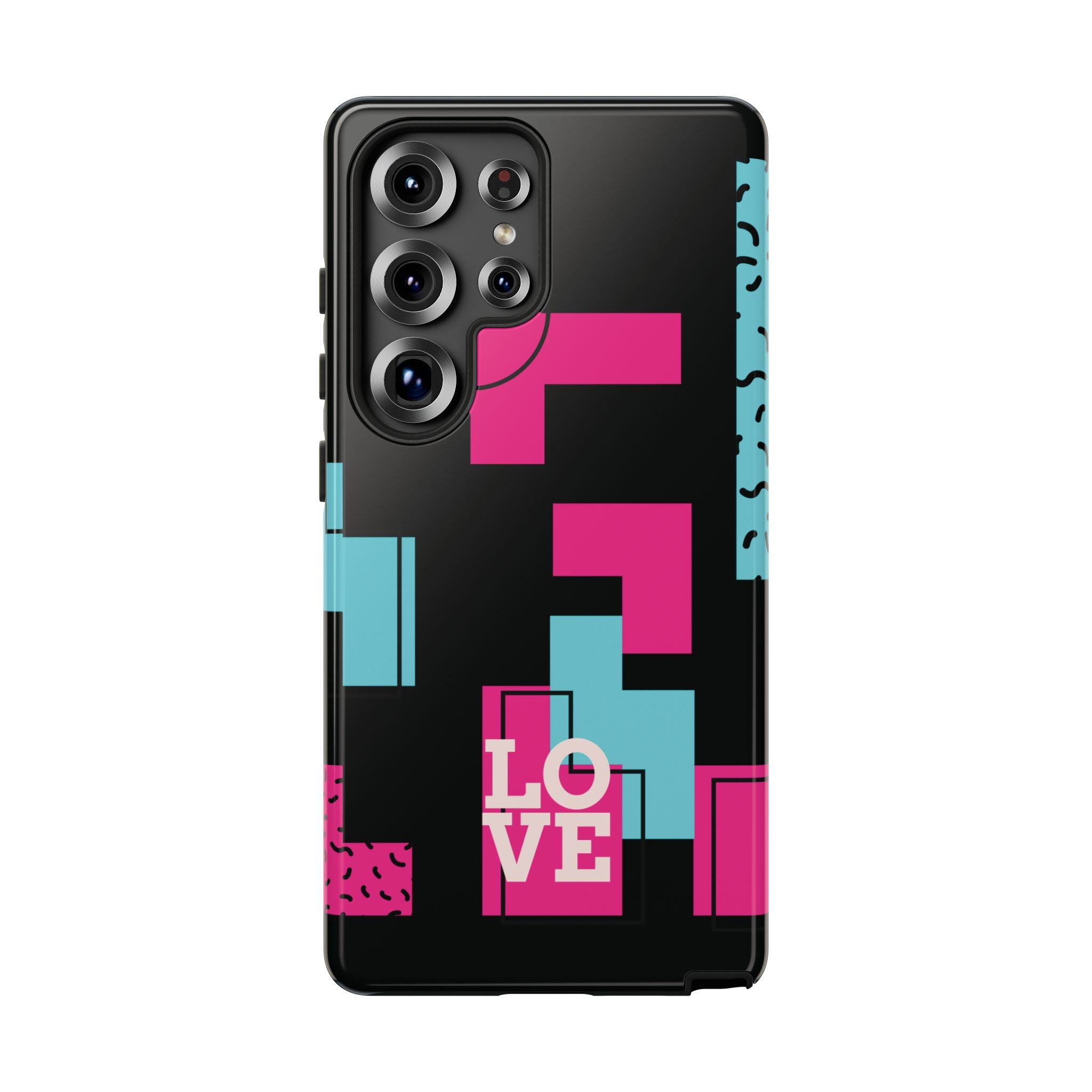 Retro Blocks LOVE Tough Case for iPhone, Galaxy or Google Pixel