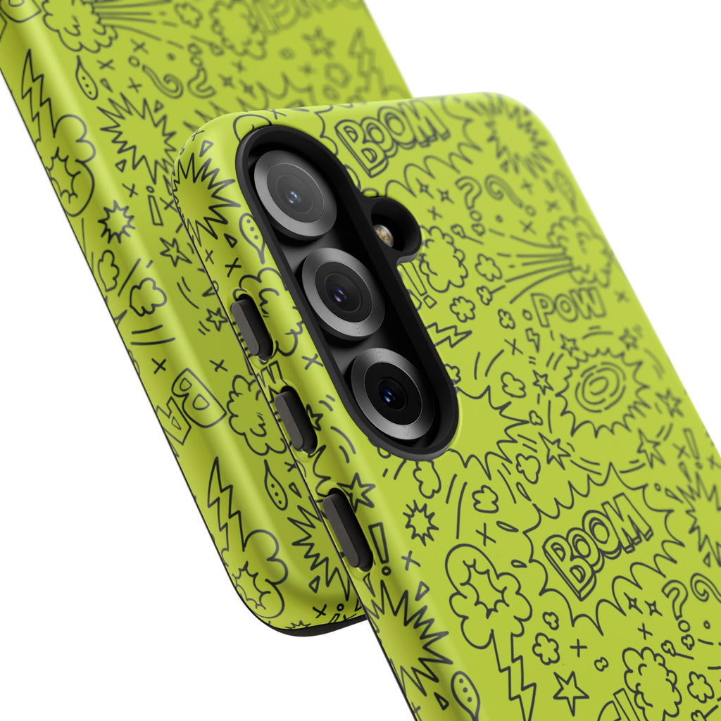 Neon Lime Wow Tough Case for iPhone, Galaxy, or Google Pixel