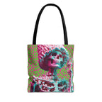 Skeleton Neon Pink Lime Leopard Tote Bag