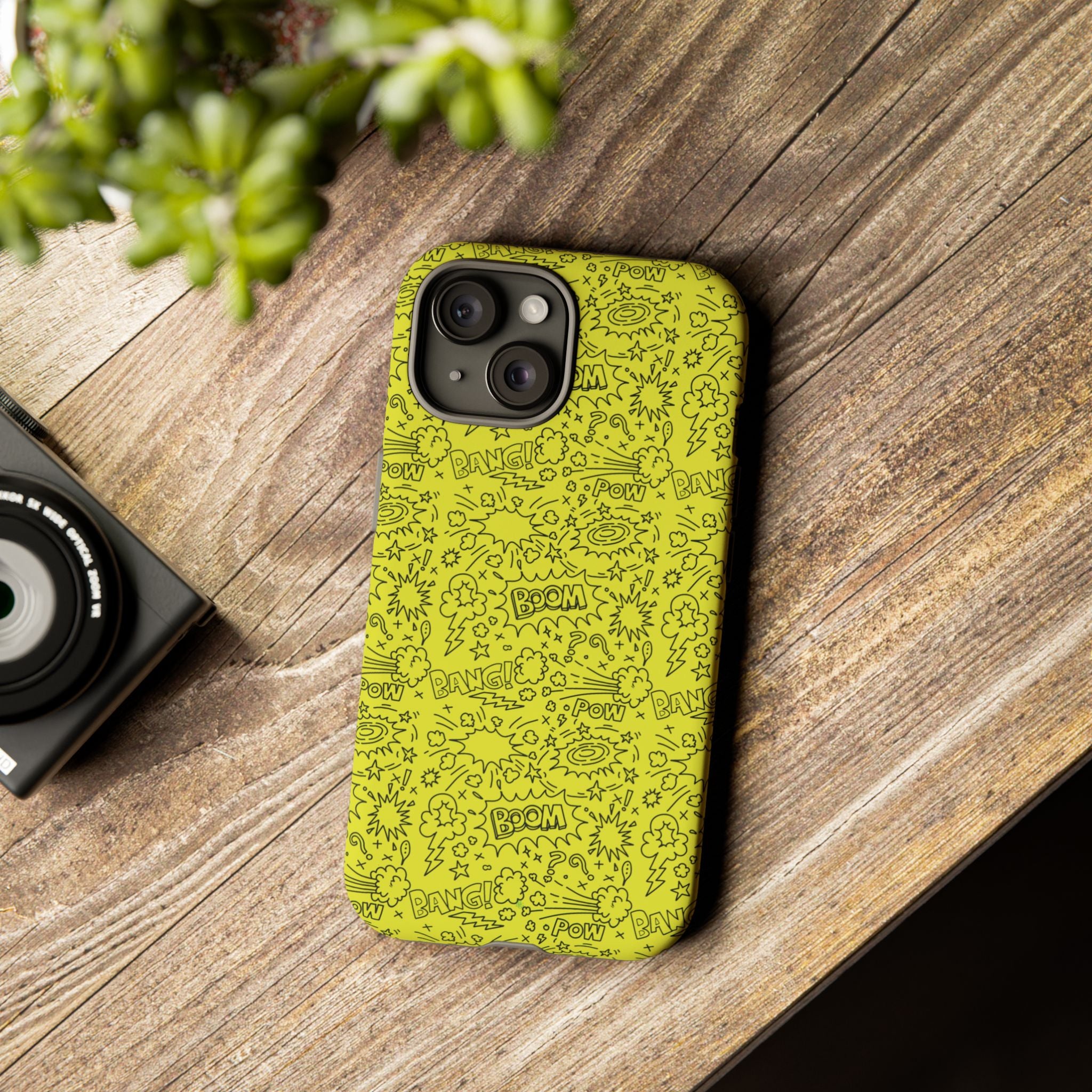 Neon Yellow Wow RG Tough Phone Case for iPhone, Galaxy, or Google Pixel