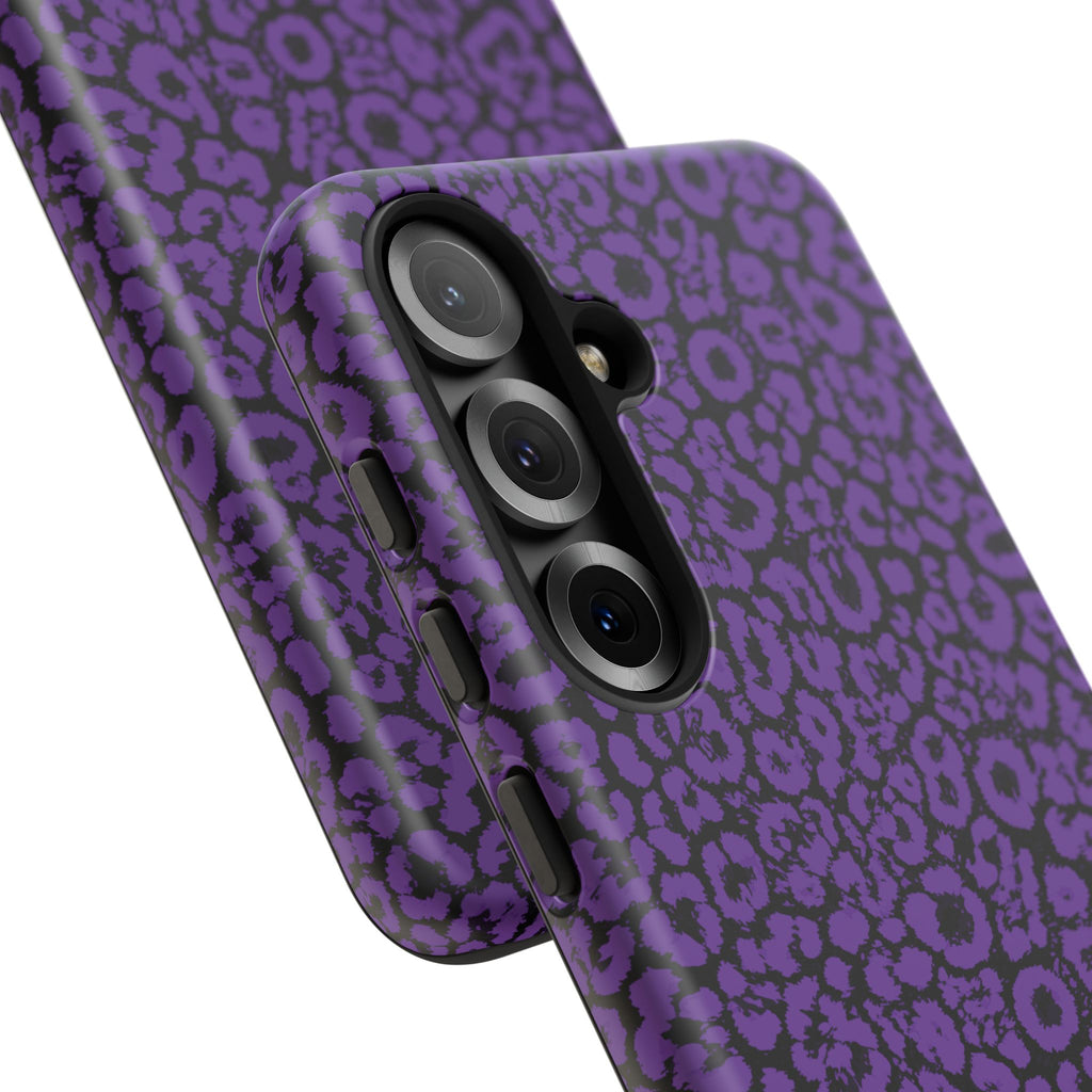 Purple Leopard Tough Case for iPhone, Galaxy or Google Pixel