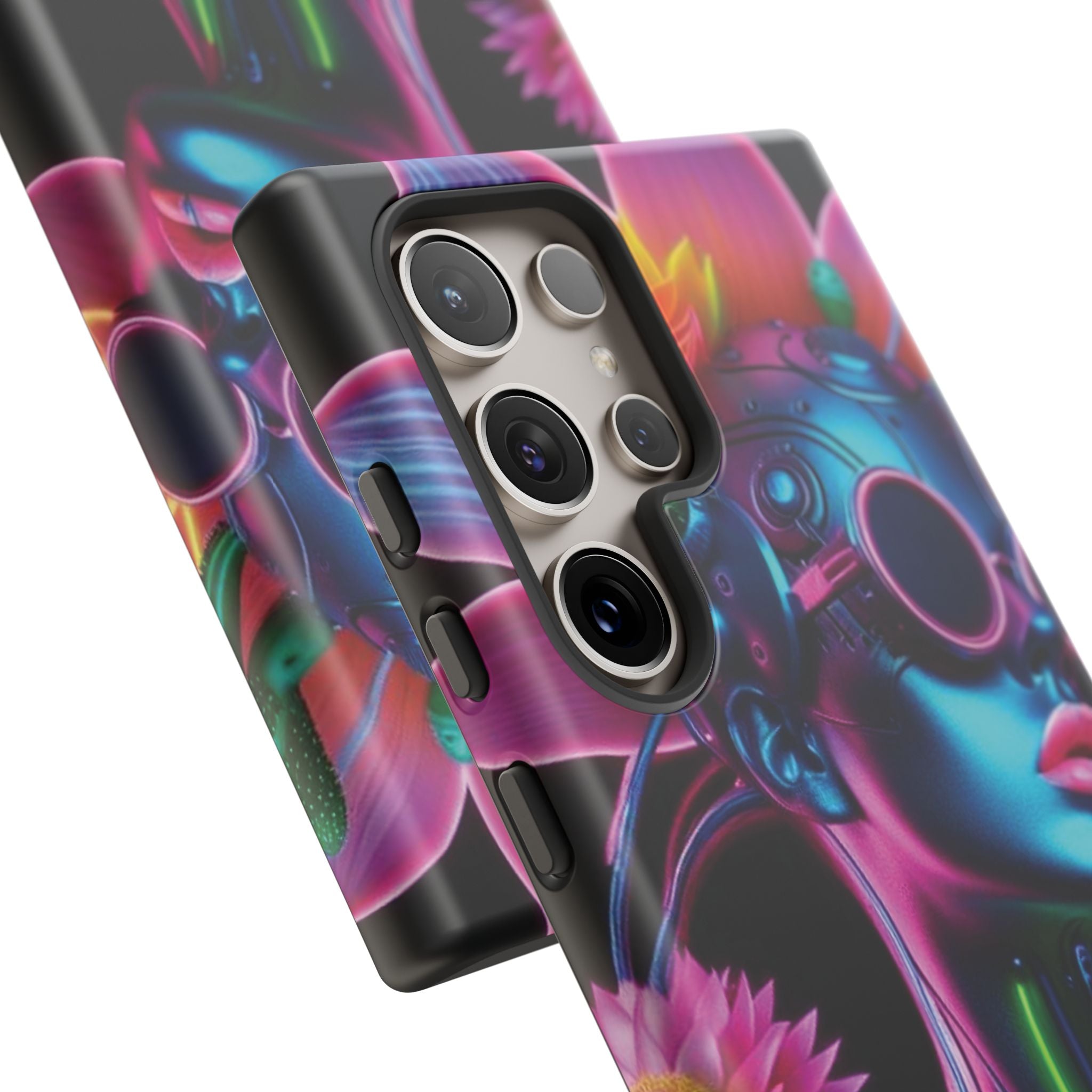 Neon Androgen Cactus Flower Tough Phone Case for iPhone, Galaxy, or Google Pixel
