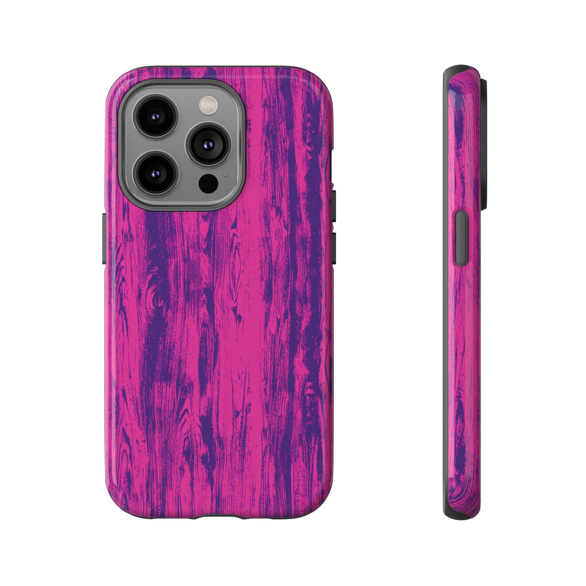 Pink Purple Wood Tough Phone Case iPhone, Galaxy, or Google Pixel