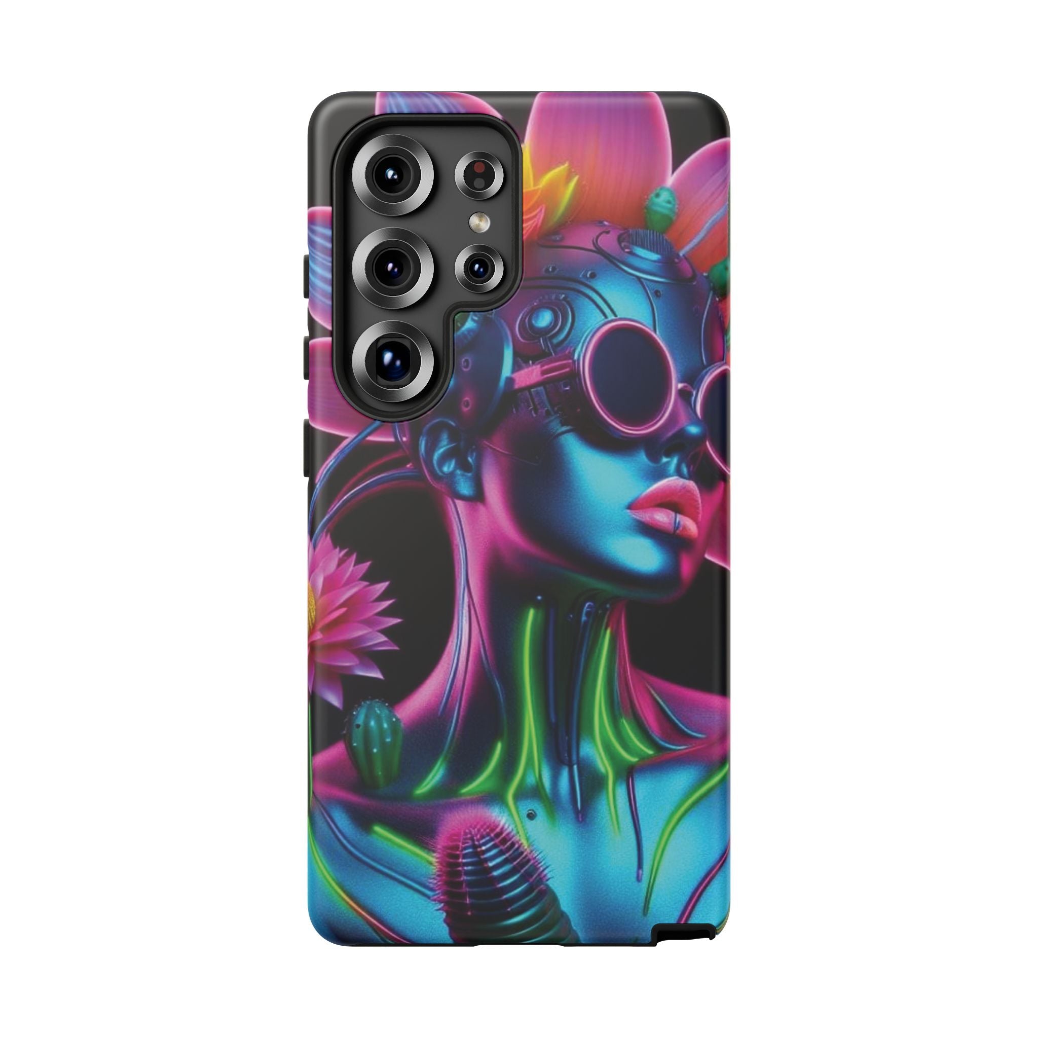 Neon Androgen Cactus Flower Tough Phone Case for iPhone, Galaxy, or Google Pixel