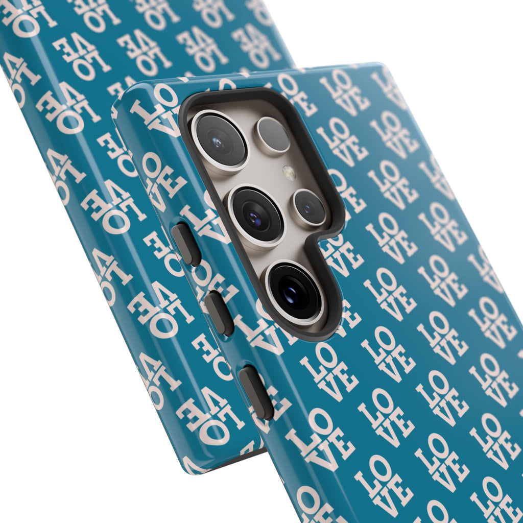 LOVE Teal Green Tough Phone Case iPhone, Galaxy, or Google Pixel