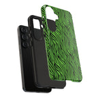 Neon Green Zebra Tough Phone Case iPhone, Galaxy, or Google Pixel