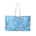 Blue Zebra Eco Friendly Weekender Bag, Travel Tote, Beach Bag