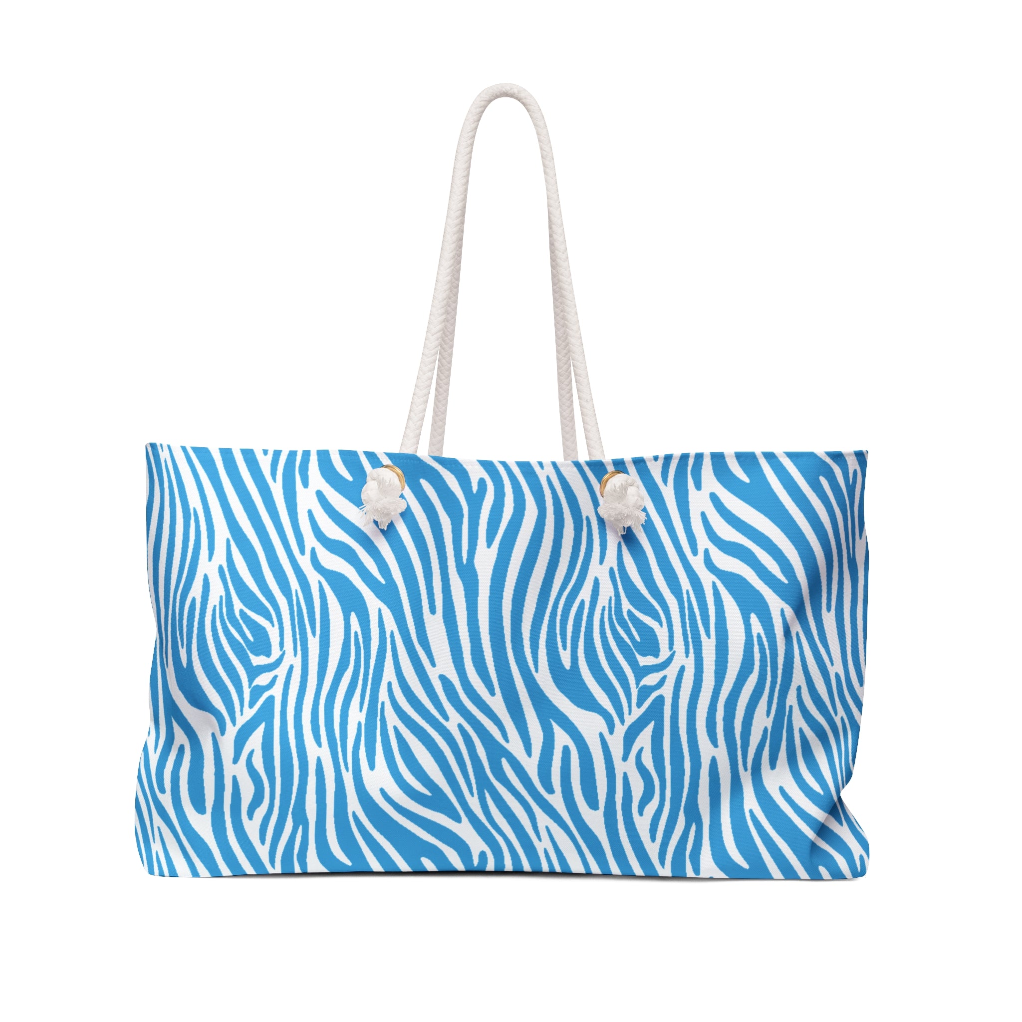 Blue Zebra Eco Friendly Weekender Bag, Travel Tote, Beach Bag