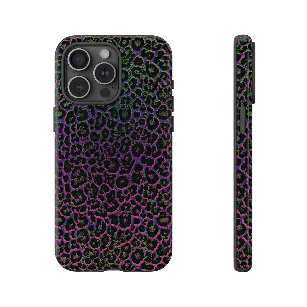 Colorful Leopard Tough Phone Case for iPhone, Galaxy, or Google Pixel