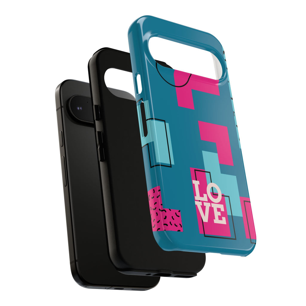 LOVE Teal Green Tough Phone Case for iPhone, Galaxy, or Google Pixel