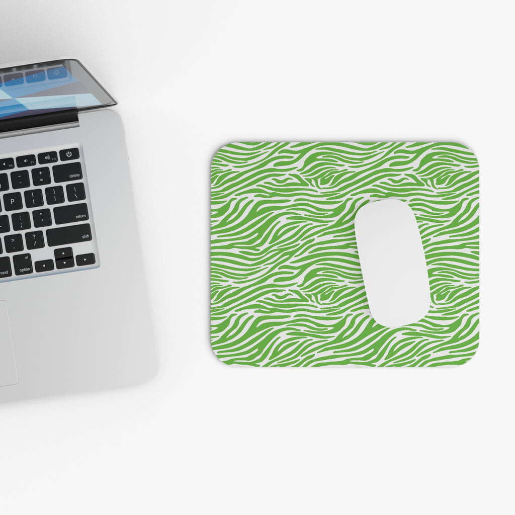 Neon Green Zebra Print Mouse Pad