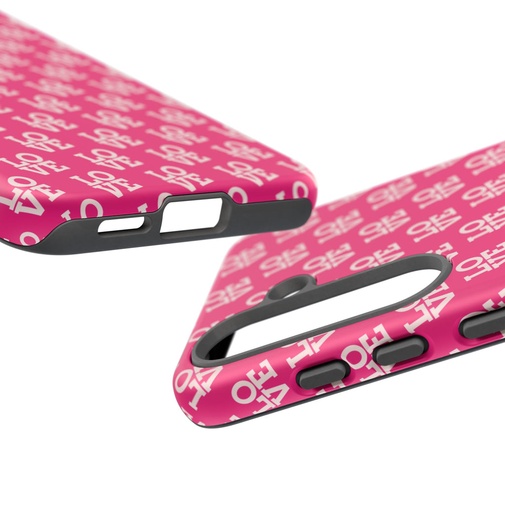 Vibrant Pink LOVE Tough Case iPhone, Galaxy, or Google Pixel