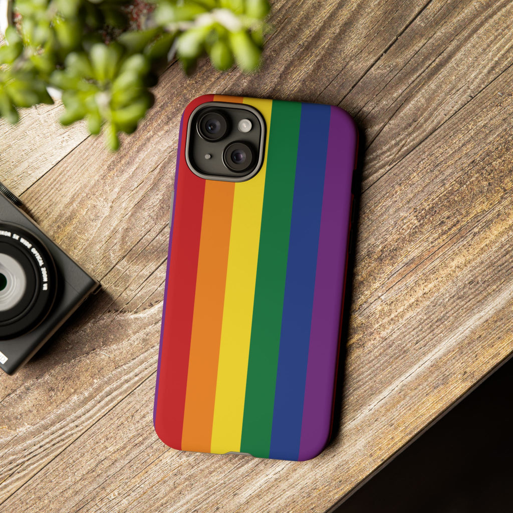 LGBTQ Rainbow Flag Tough Phone Case for iPhone, Galaxy, or Google Pixel
