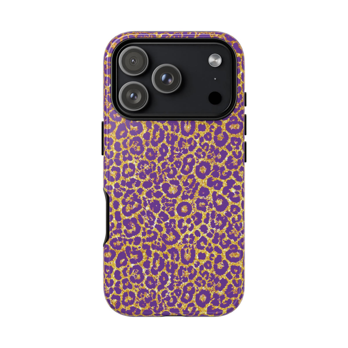 Purple Gold Leopard Tough Phone Case for iPhone, Galaxy, or Google Pixel