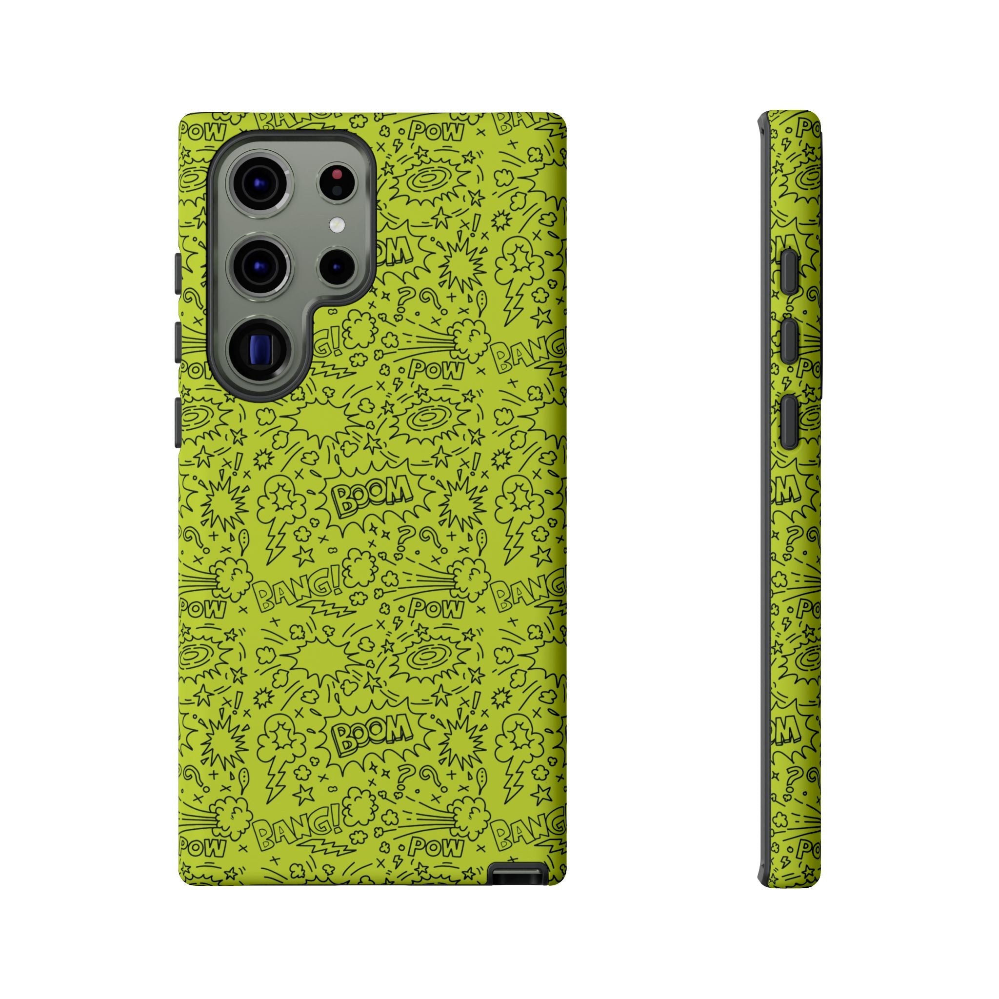 Neon Lime Wow Tough Case for iPhone, Galaxy, or Google Pixel