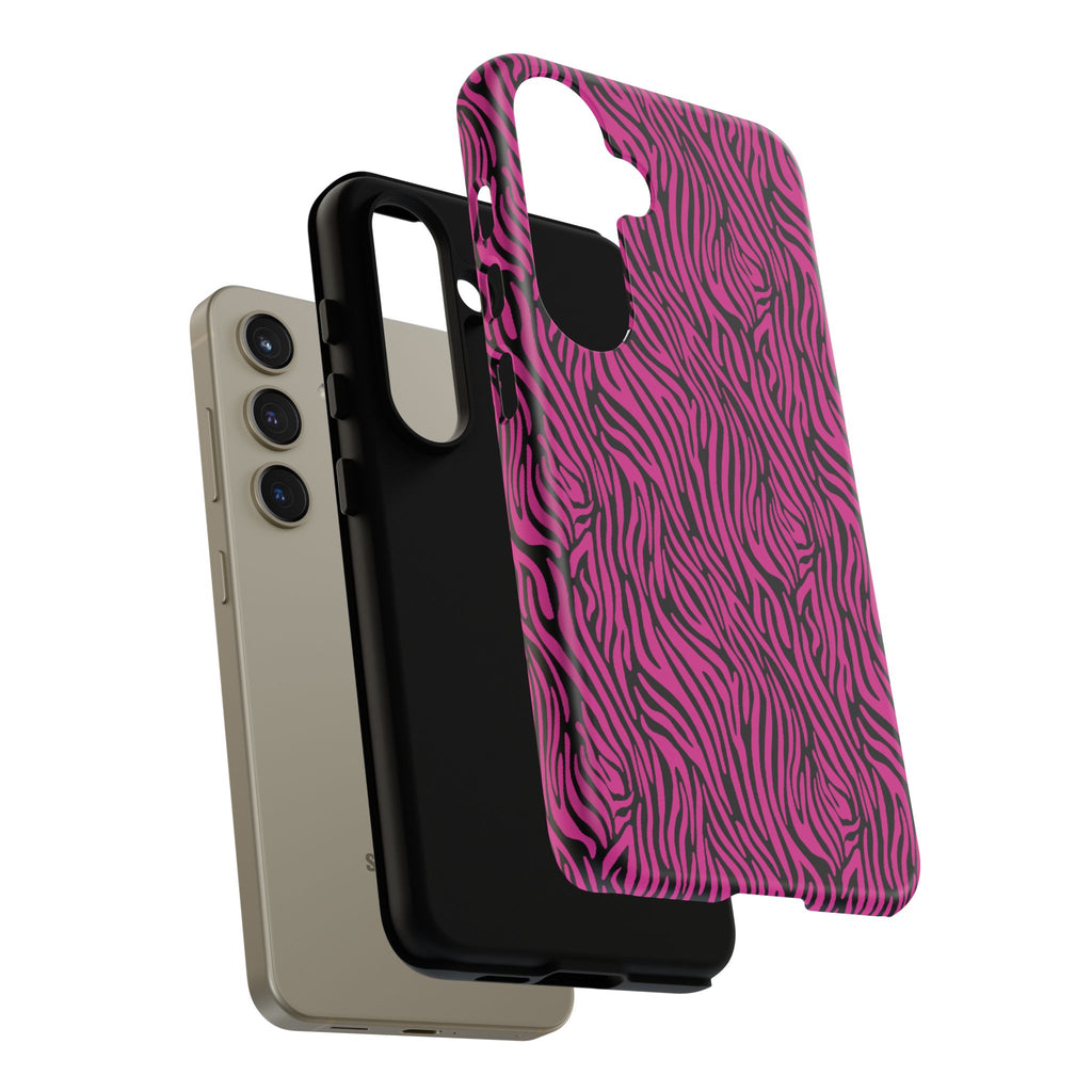 Pink Zebra Tough Phone Case for iPhone, Galaxy, or Google Pixel