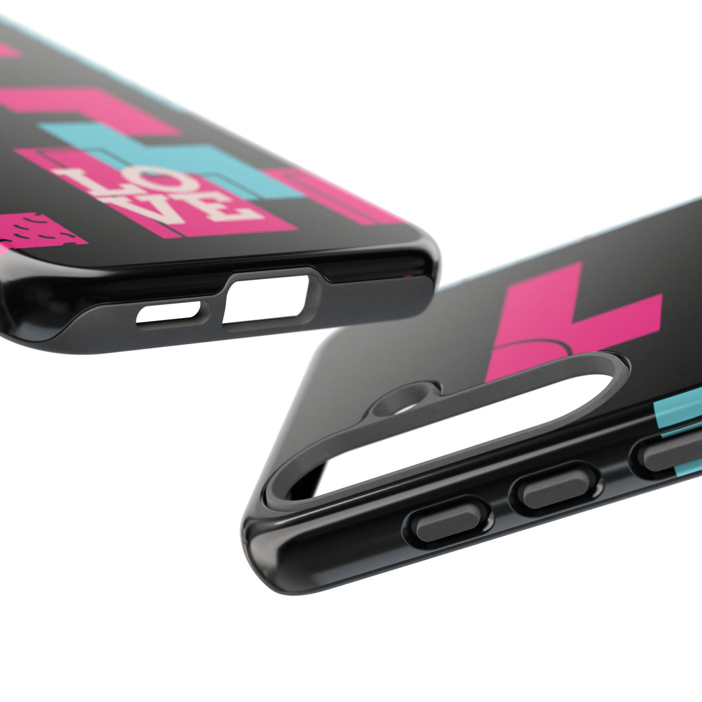 Retro Blocks LOVE Tough Case for iPhone, Galaxy or Google Pixel