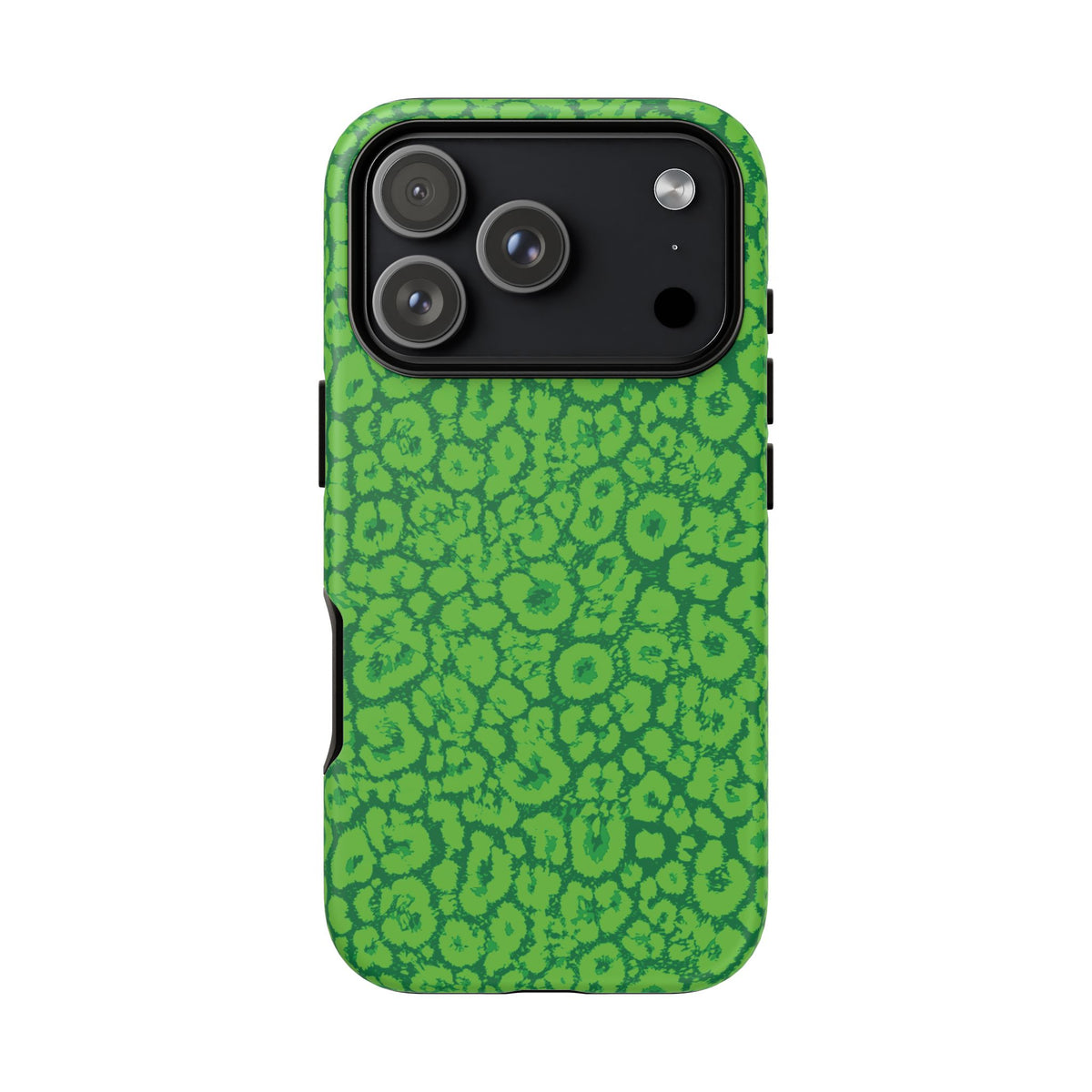 Neon Green Leopard Tough Phone Case for iPhone, Galaxy, or Google Pixel