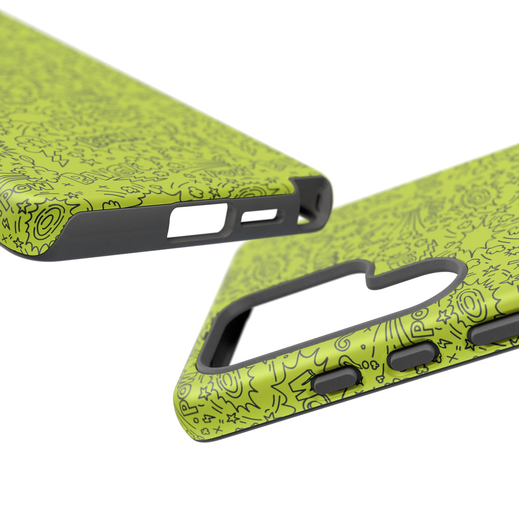 Neon Lime Wow Tough Case for iPhone, Galaxy, or Google Pixel