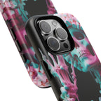 Neon Pink Skeleton (Black) Tough Phone Case for iPhone, Galaxy, or Google Pixel