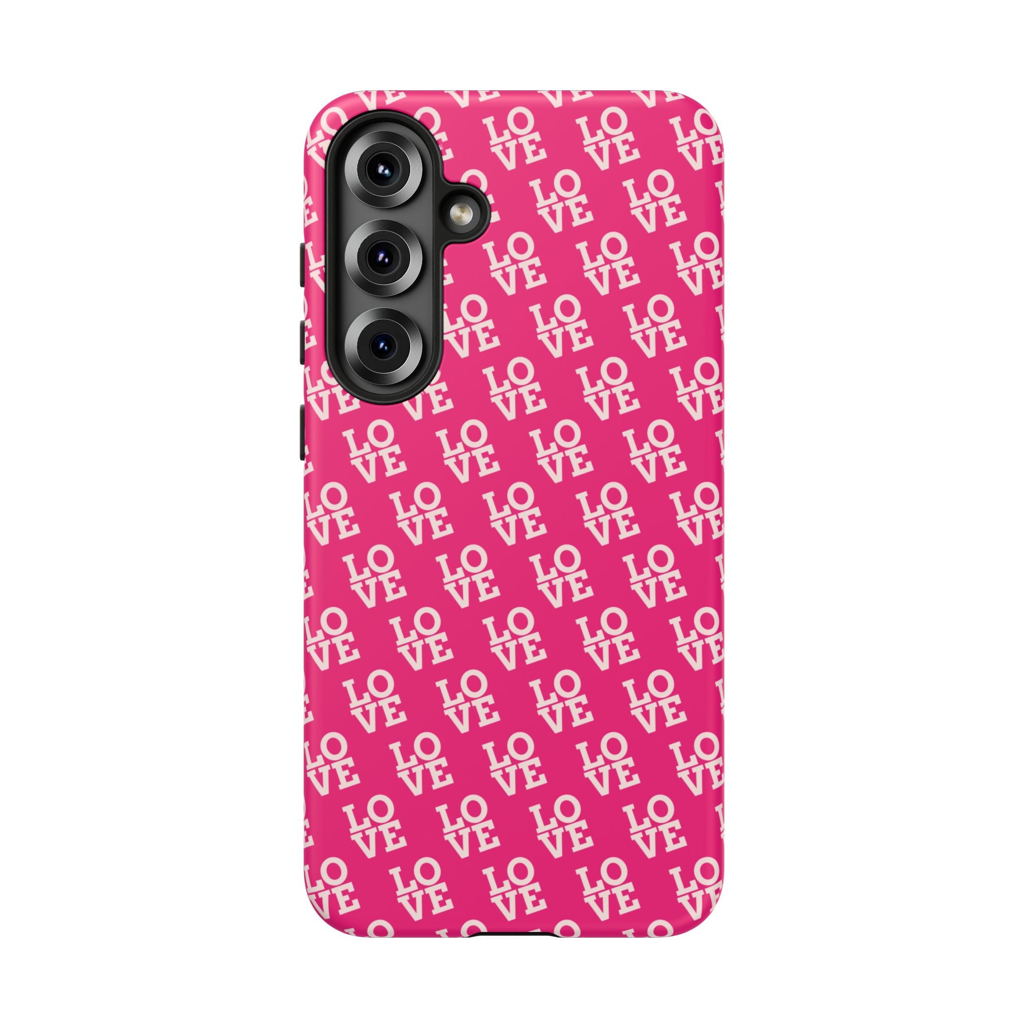 Vibrant Pink LOVE Tough Case iPhone, Galaxy, or Google Pixel
