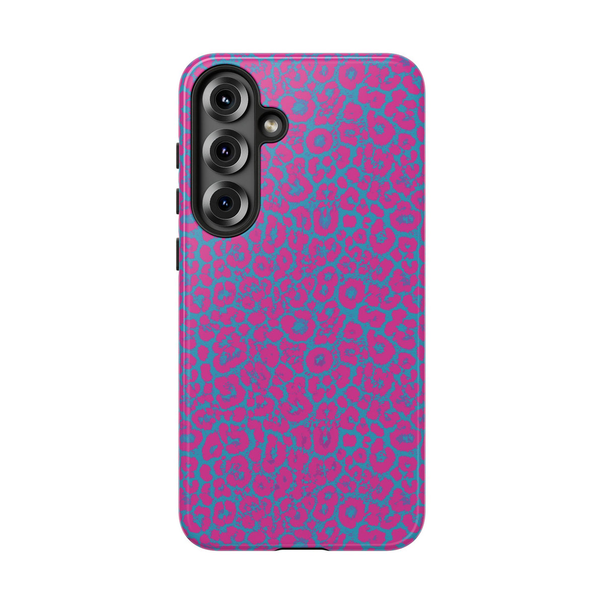 Pink Blue Leopard Tough Phone Case iPhone, Galaxy, or Google Pixel