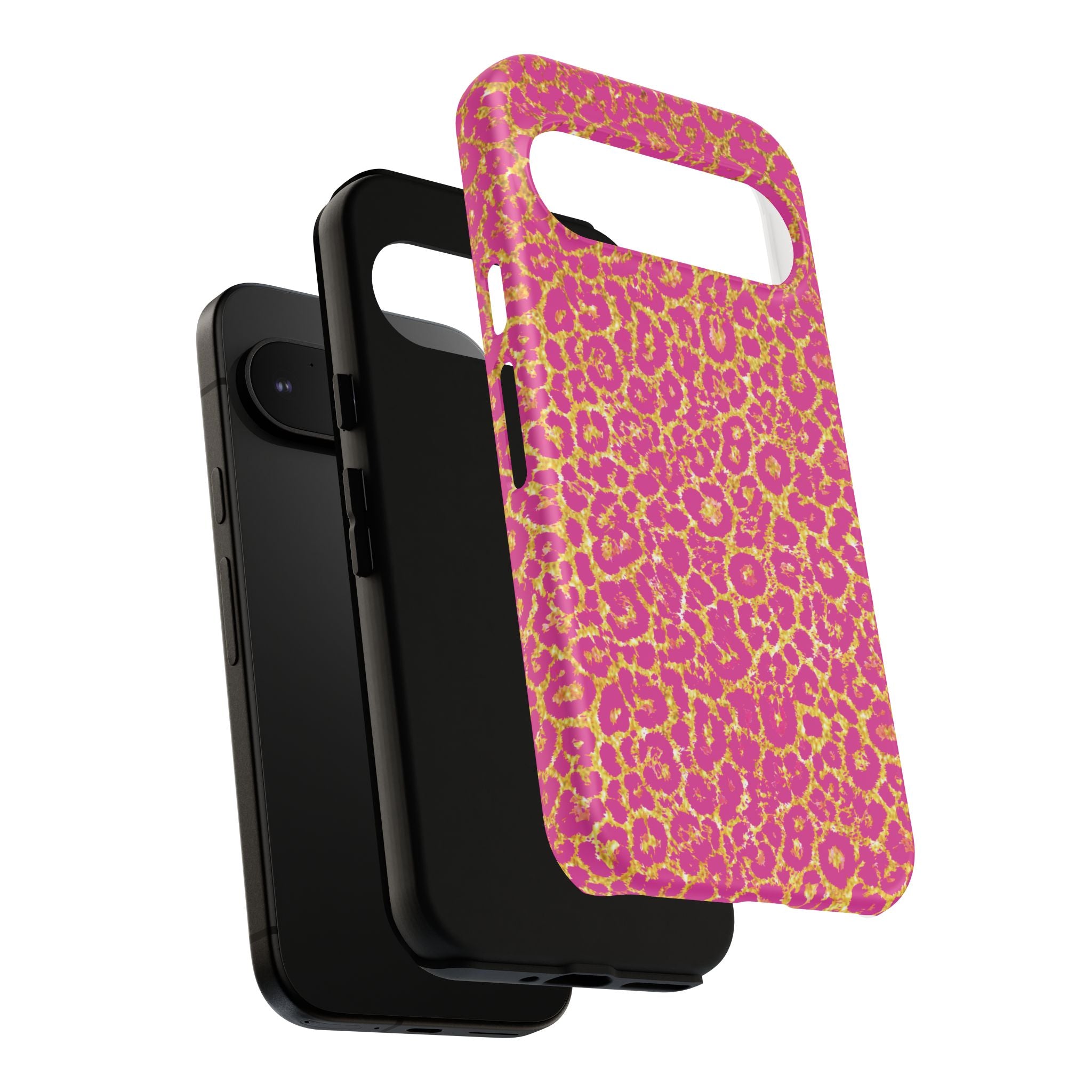 Pink Gold Leopard Tough Case for iPhone, Galaxy, or Google Pixel