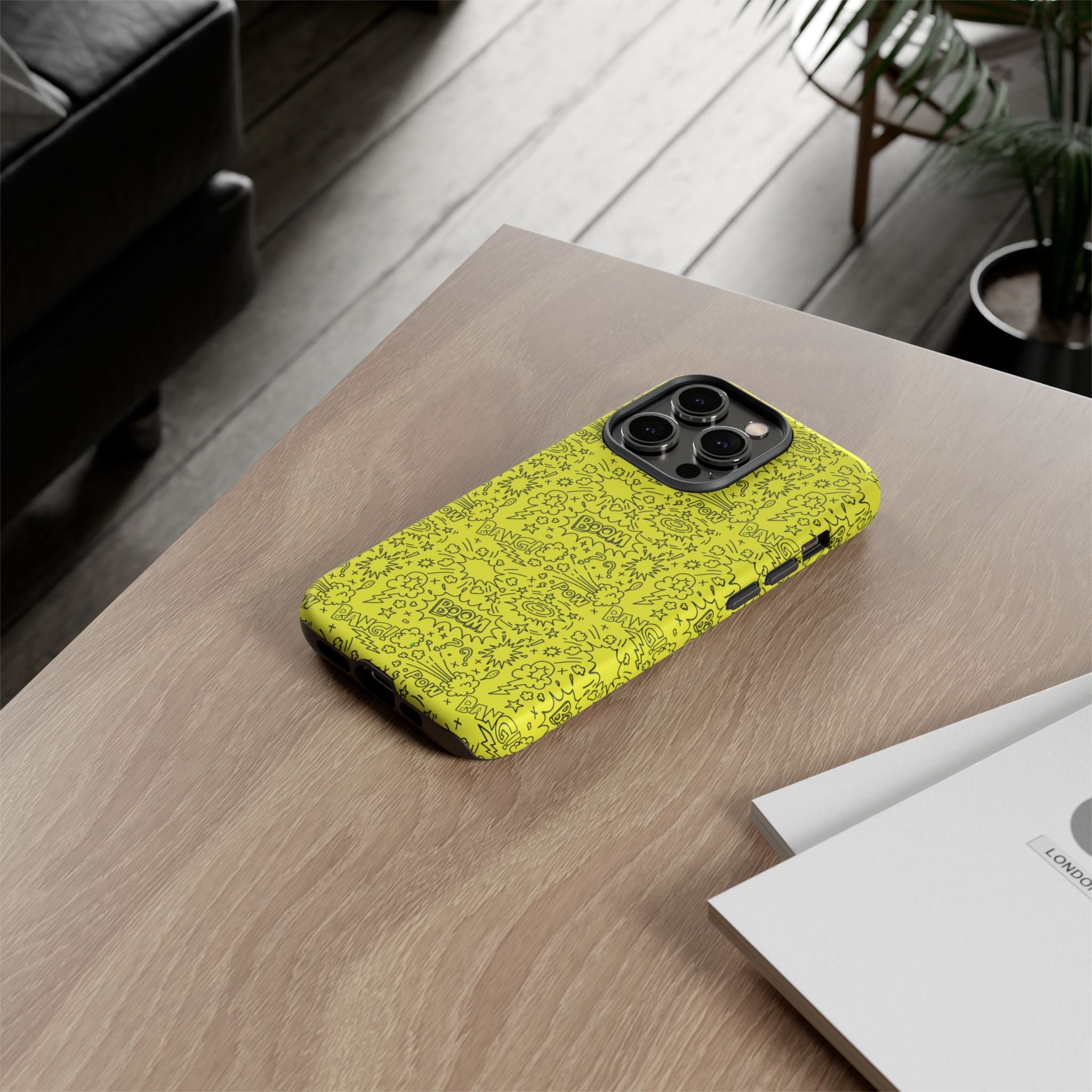 Neon Yellow Wow RG Tough Phone Case for iPhone, Galaxy, or Google Pixel