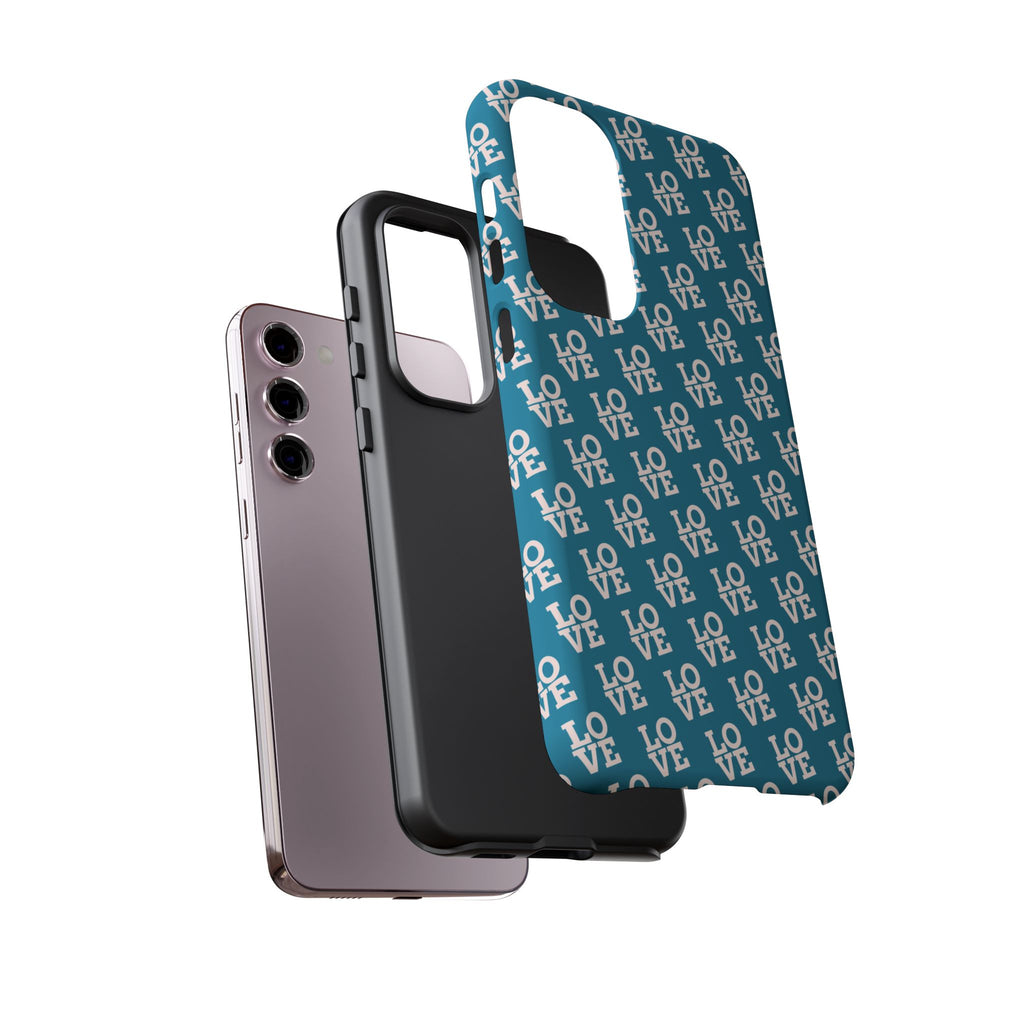 LOVE Teal Green Tough Phone Case iPhone, Galaxy, or Google Pixel