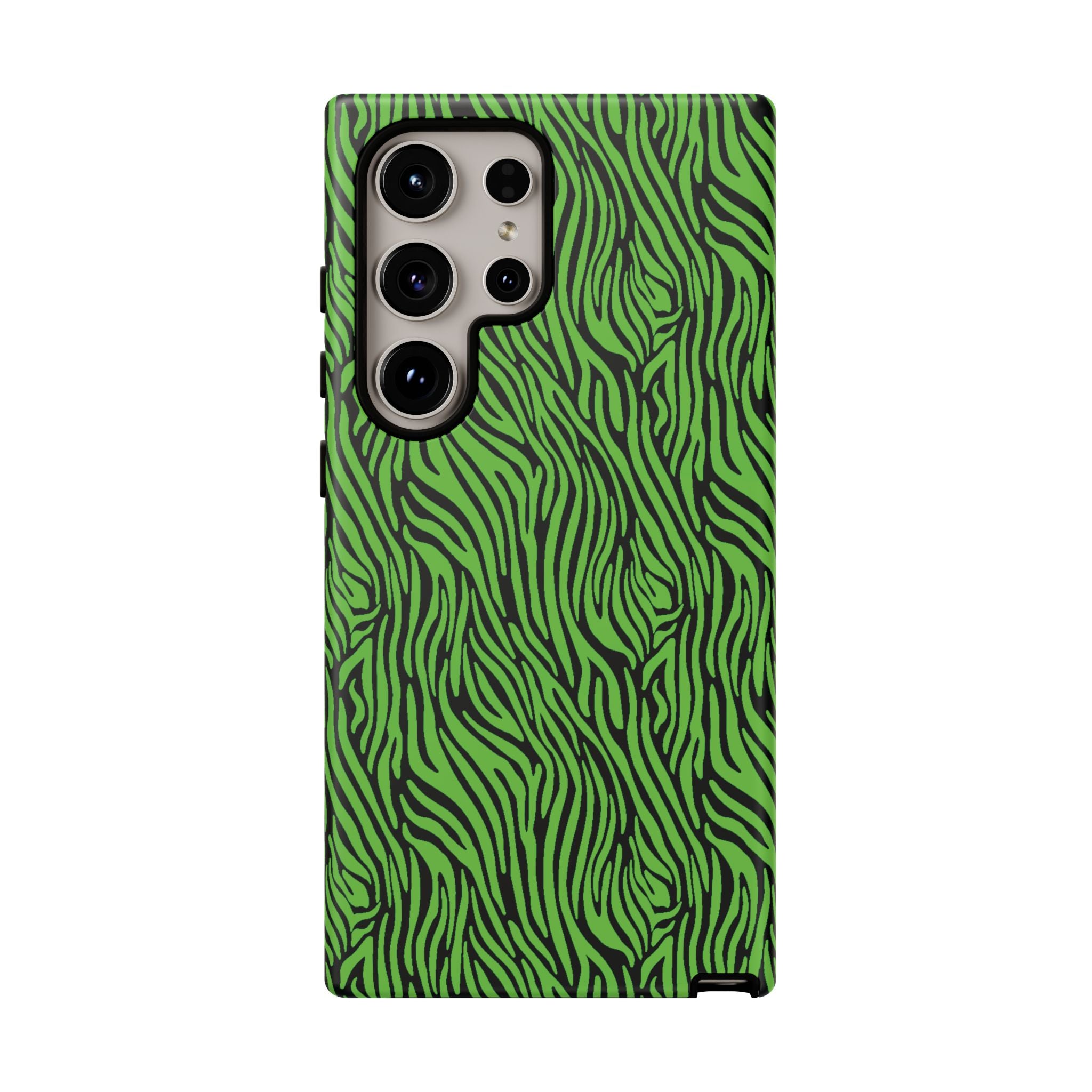 Neon Green Zebra Tough Phone Case iPhone, Galaxy, or Google Pixel