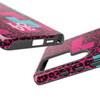 Pink Love Retro Blocks Leopard RG Tough Phone Case for iPhone, Galaxy, or Google Pixel