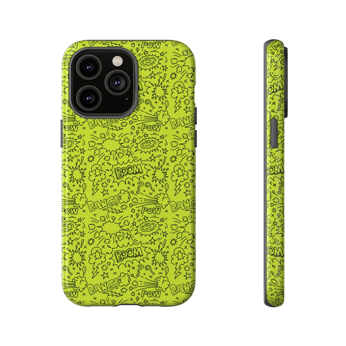 Neon Lime Wow Tough Case for iPhone, Galaxy, or Google Pixel