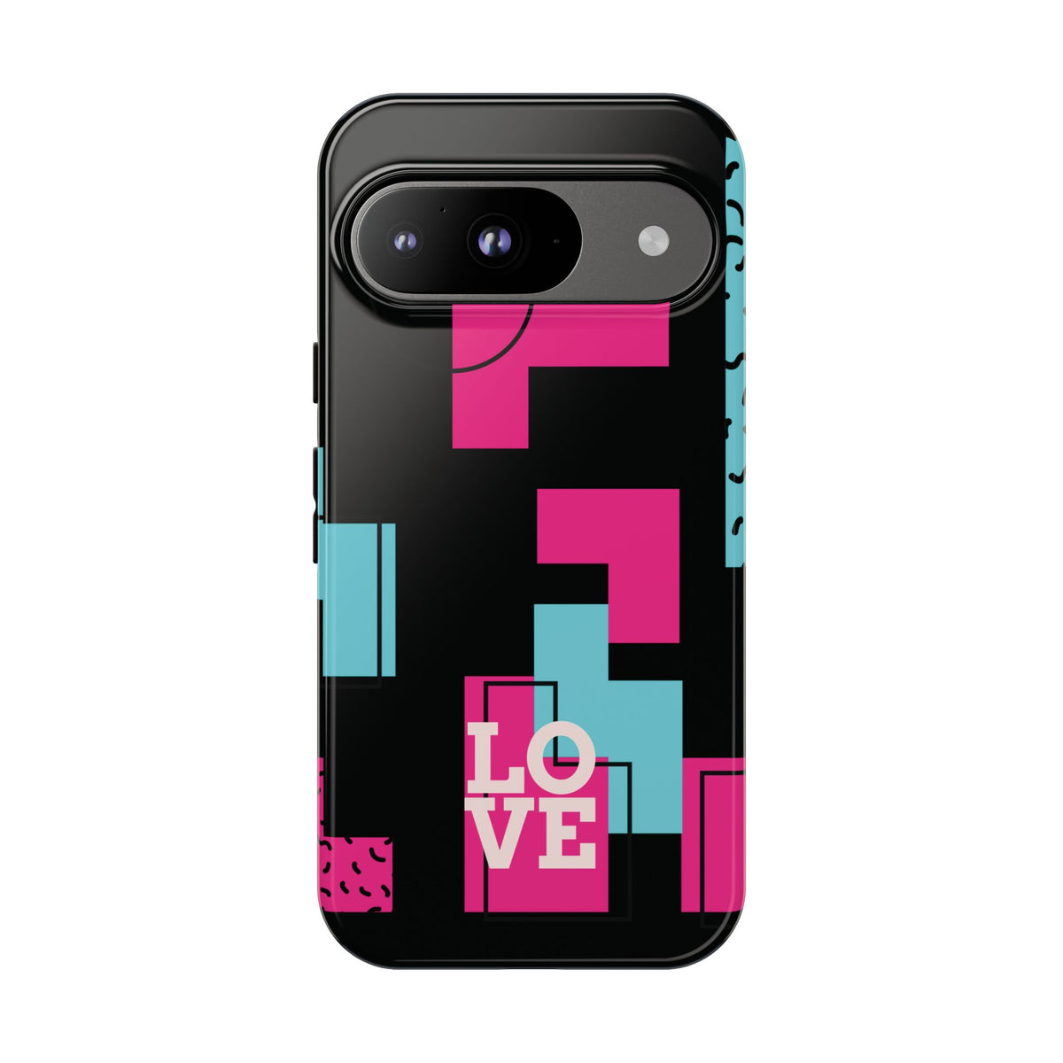 Retro Blocks LOVE Tough Case for iPhone, Galaxy or Google Pixel