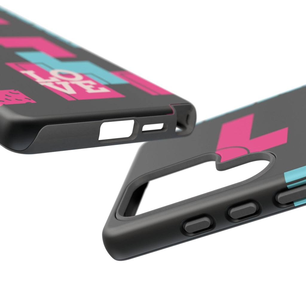 Retro Blocks LOVE Tough Case for iPhone, Galaxy or Google Pixel