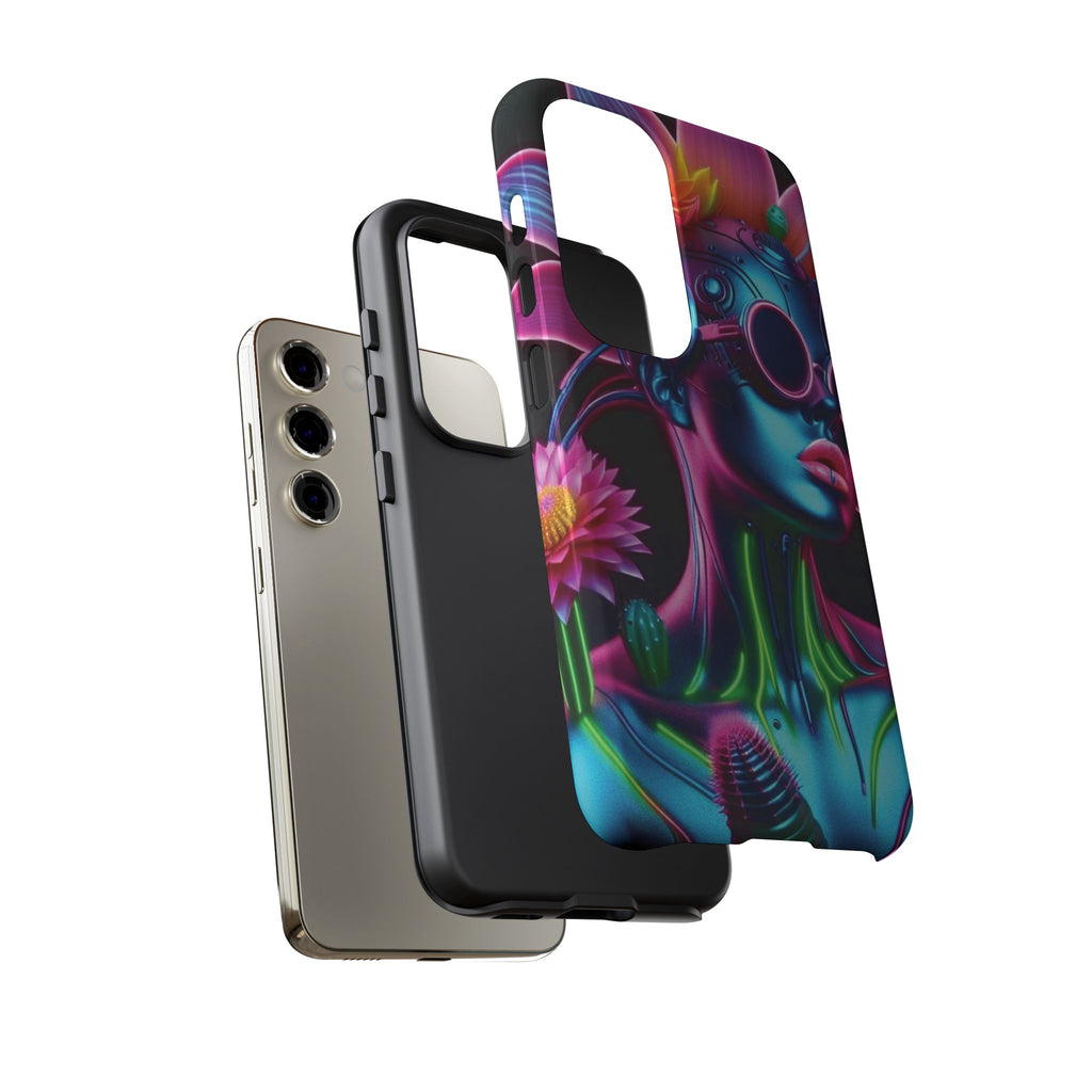 Neon Androgen Cactus Flower Tough Phone Case for iPhone, Galaxy, or Google Pixel