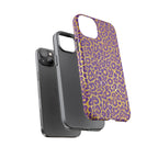Purple Gold Leopard Tough Phone Case for iPhone, Galaxy, or Google Pixel