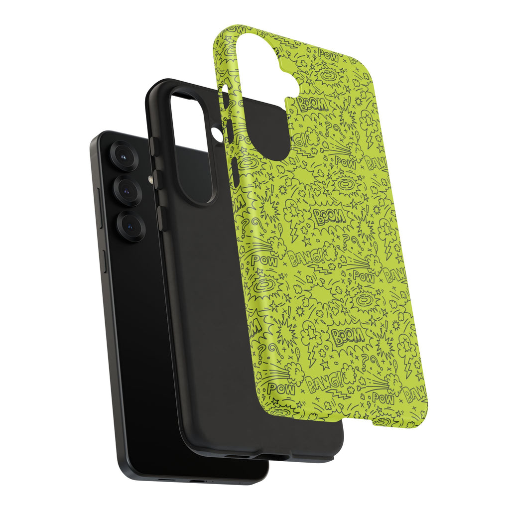 Neon Lime Wow Tough Case for iPhone, Galaxy, or Google Pixel