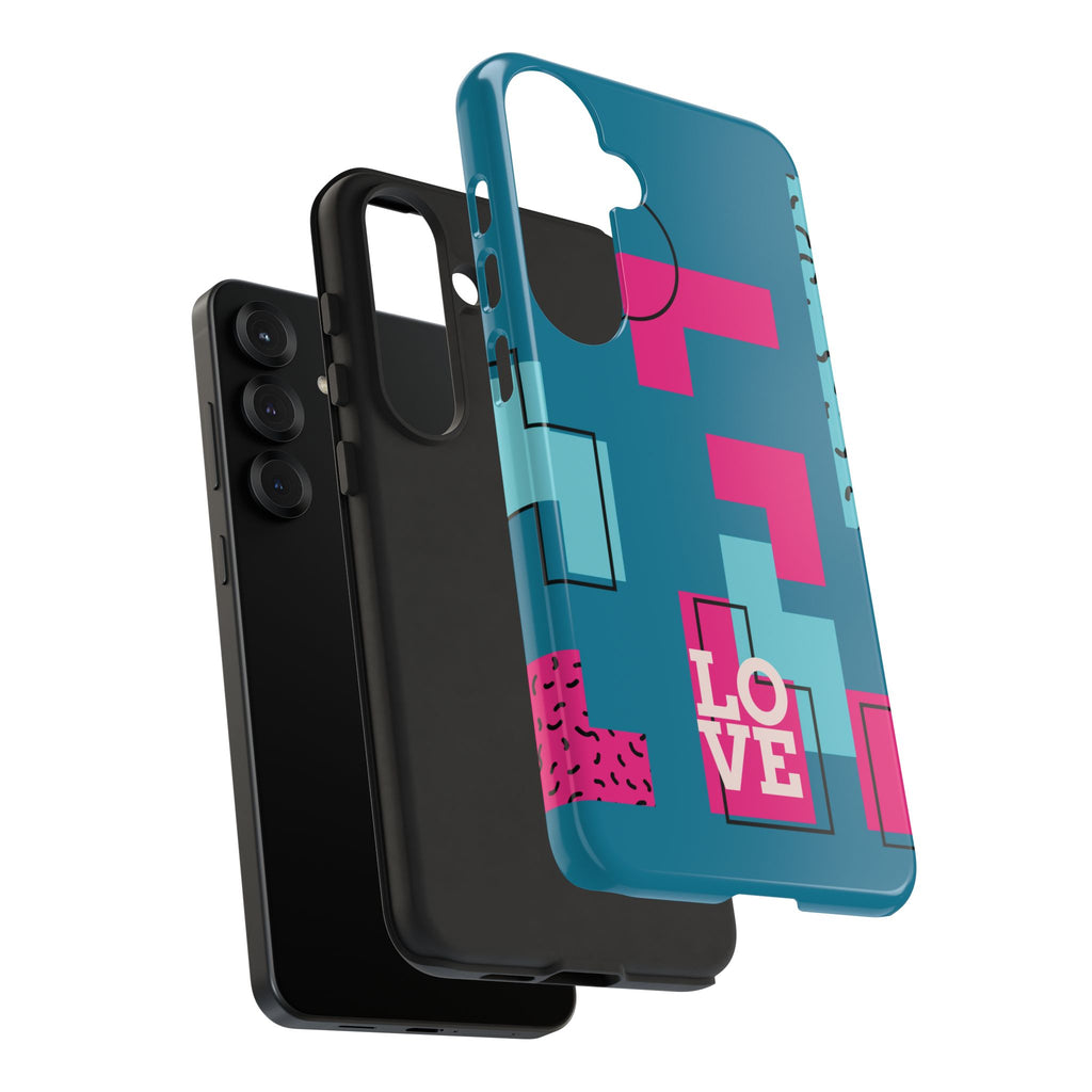 LOVE Teal Green Tough Phone Case for iPhone, Galaxy, or Google Pixel