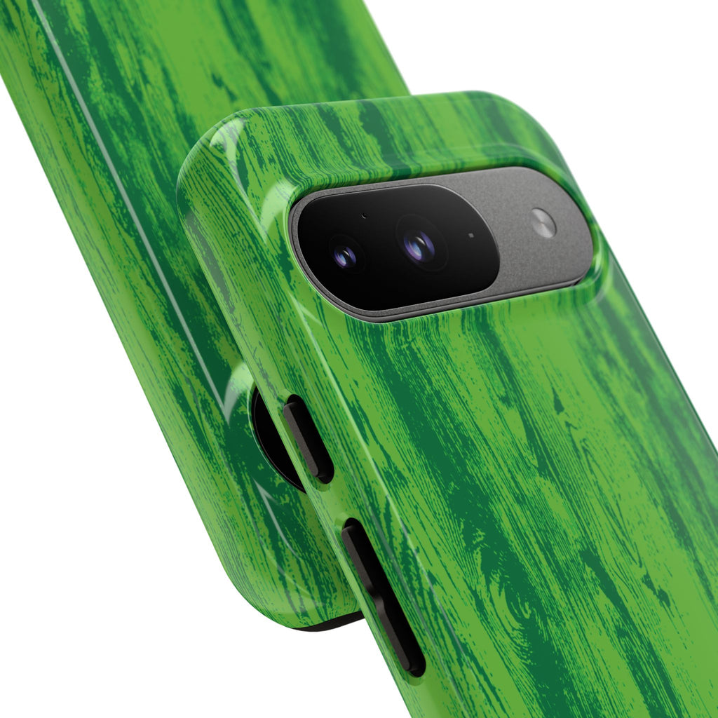 Neon Green Wood Tough Phone Case iPhone, Galaxy, or Google Pixel