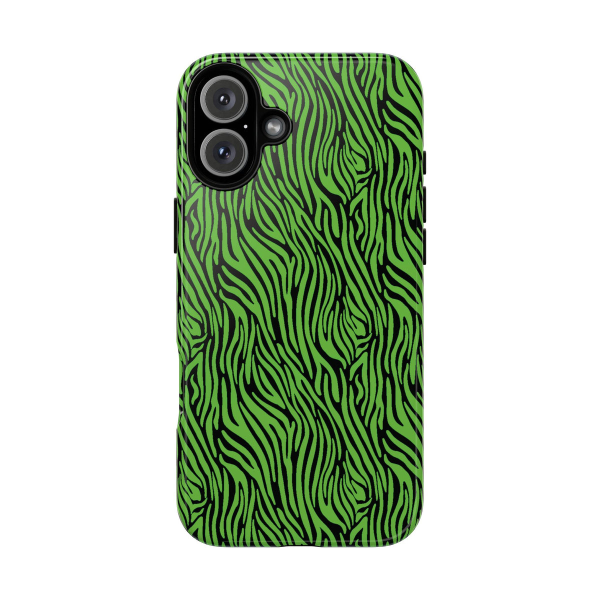 Neon Green Zebra Tough Phone Case iPhone, Galaxy, or Google Pixel
