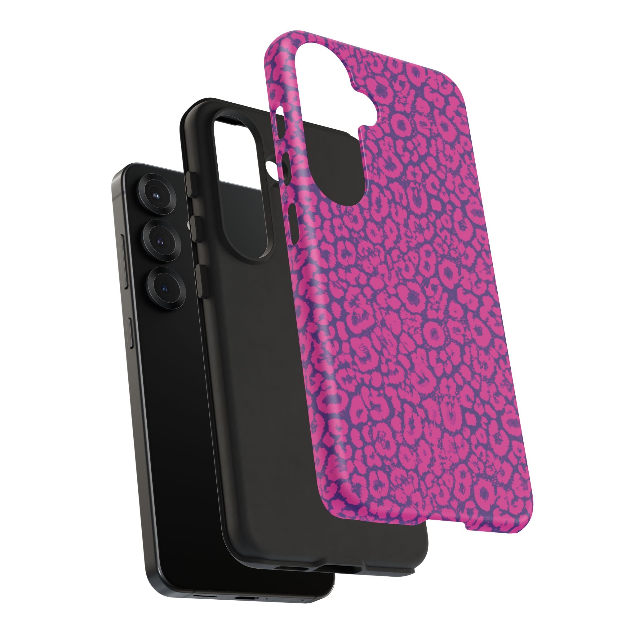 Pink Purple Leopard Tough Phone Case iPhone, Galaxy and Google Pixel