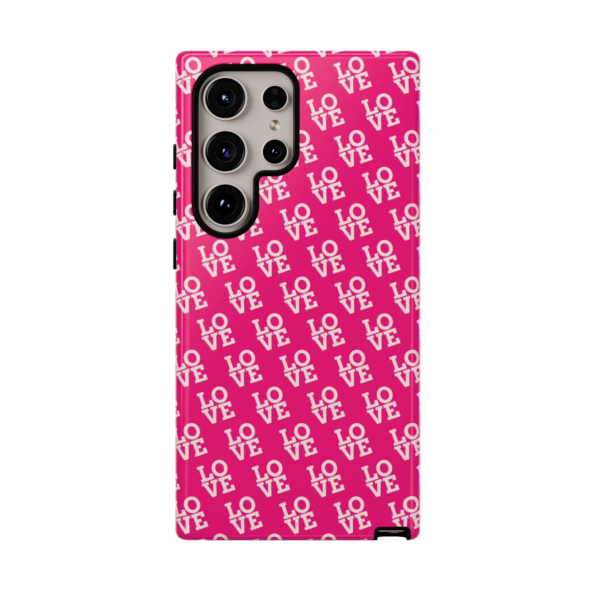 Vibrant Pink LOVE Tough Case iPhone, Galaxy, or Google Pixel