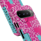 Retro Love Pink Leopard RG Tough Phone Case for iPhone, Galaxy, or Google Pixel