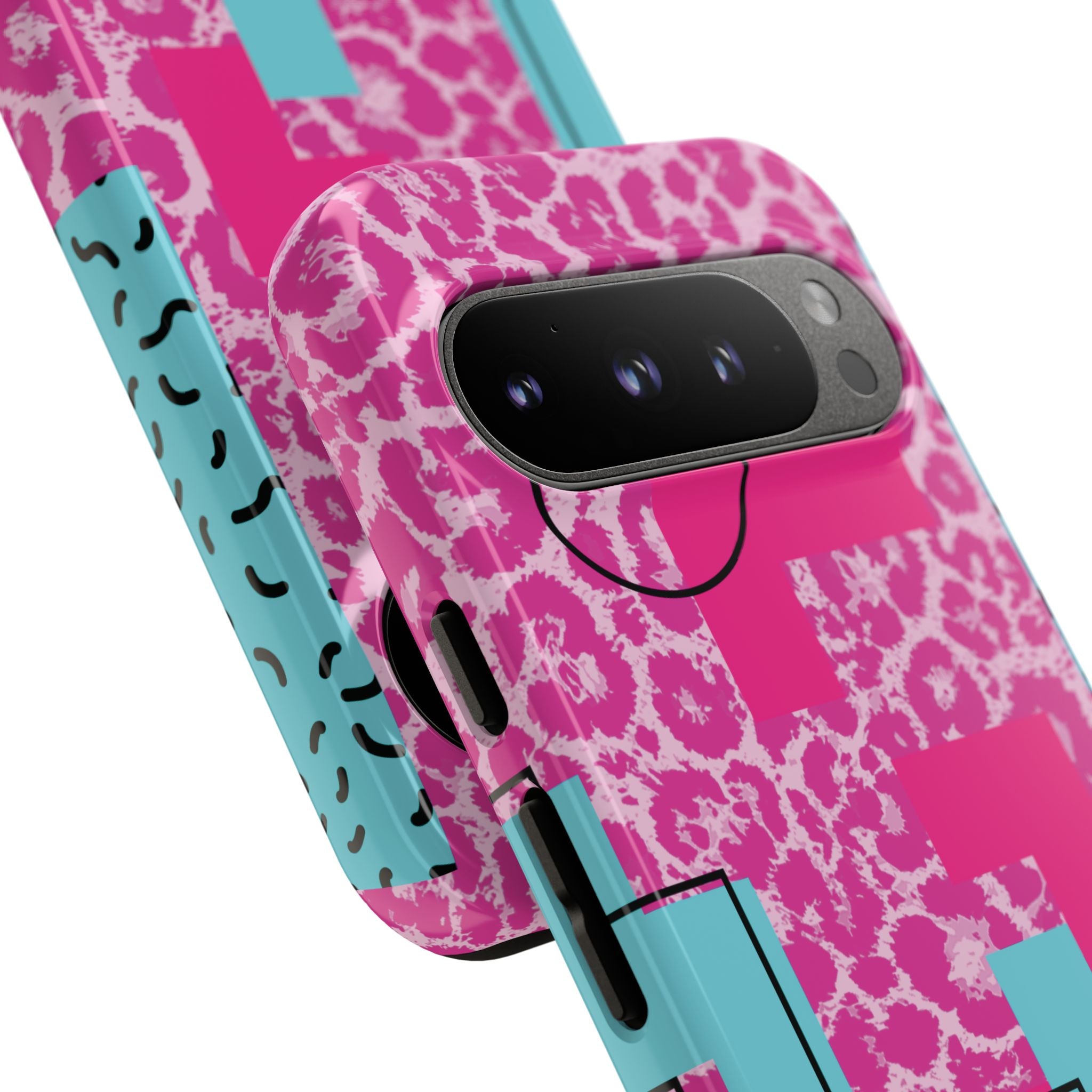 Retro Love Pink Leopard RG Tough Phone Case for iPhone, Galaxy, or Google Pixel