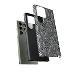 Black and White Zebra Print Tough Case iPhone, Galaxy and Google Pixel