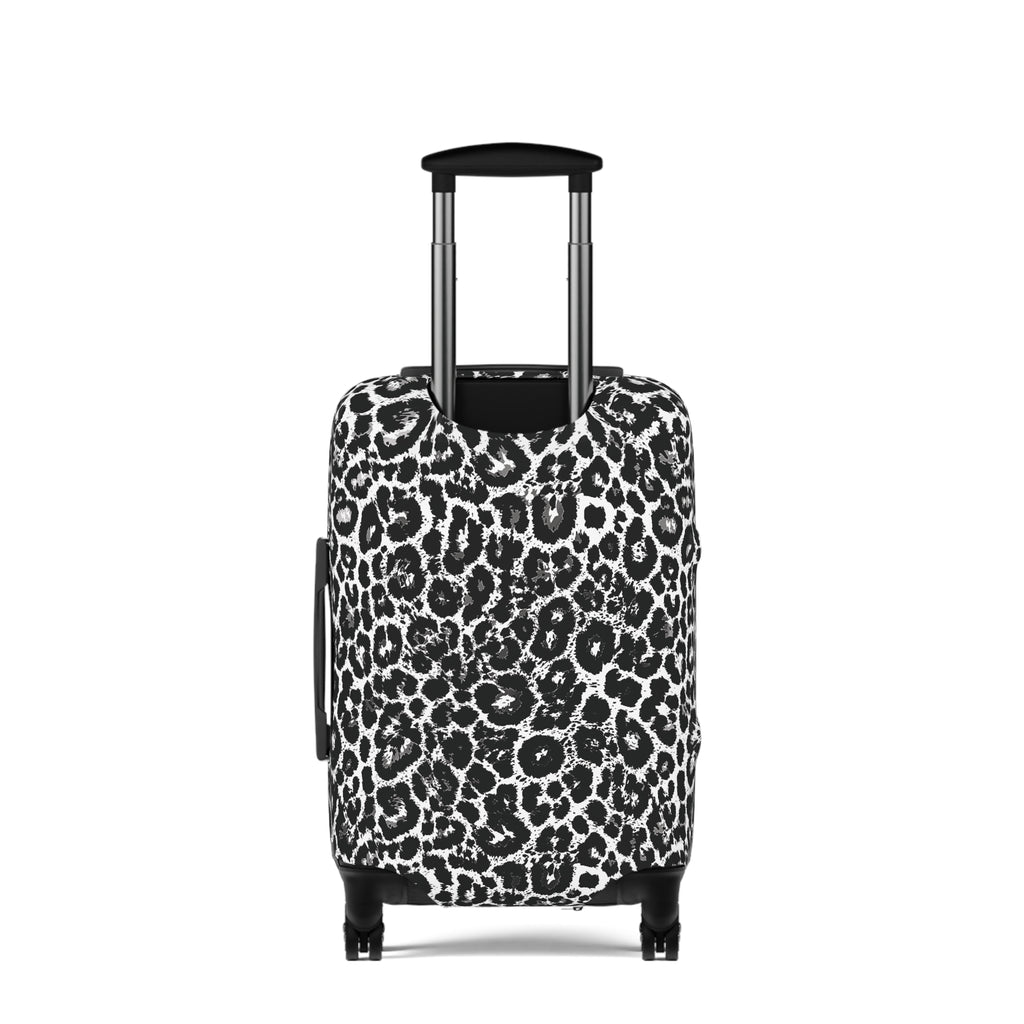 Leopard Print Black and White Luggage Cover